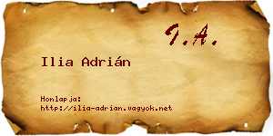 Ilia Adrián névjegykártya